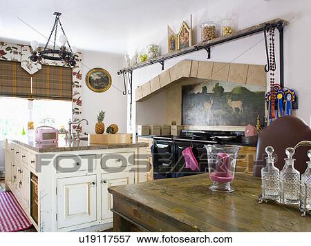 Stock Photo - Traditional cream country kitchen. Fotosearch