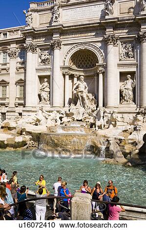 Stock Image - Trevi Fountain, Piazza di Trevi, Rome, Italy. Fotosearch