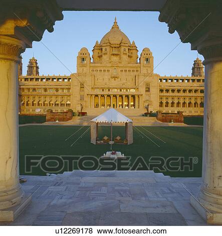 View from terrace of small traditional Rajastani tent on lawn in front of the Palace of Jodhpur View Large Photo Image Stock Photo - View from terrace of small traditional Rajastani tent on lawn in front of the Palace of Jodhpur. Fotosearch