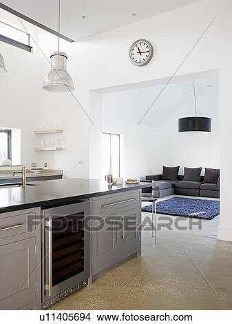 Wine Cooler In Grey Ed Island Unit Openplan Modern White Wine Cooler In Grey Ed Island Unit