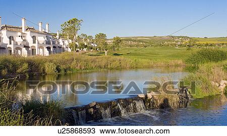 Stock Image - Arcos de la frontera Golf course Southern Spain. Fotosearch