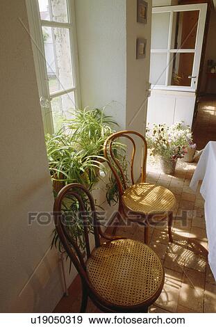 Bentwood chairrs in front of window in sunny dining room View Large Photo Image Stock Photo - Bentwood chairrs in front of window in sunny dining room. Fotosearch
