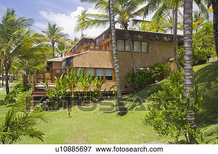 Brazil Beach house in Brazil. Beach house in Brazil overlooking sea and surrounded by palm trees. View Large Photo Image Stock Photo - Brazil Beach house in Brazil. Beach house in Brazil overlooking sea and surrounded by palm trees.. Fotosearch