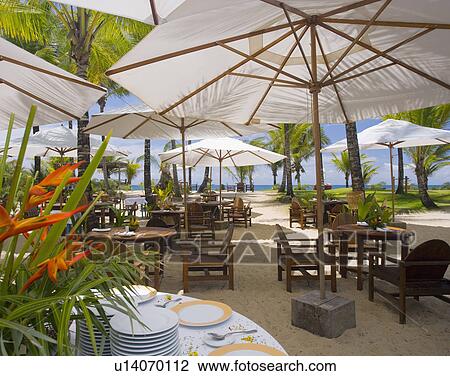 Stock Image - Brazil Beach restaurant in Brazil.. Fotosearch