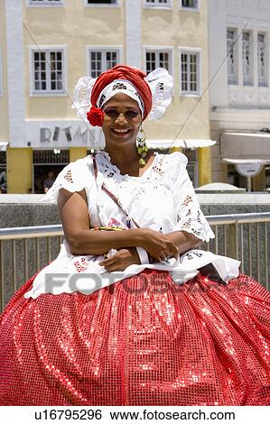 Stock Photograph - Brazil Girls in Brazilian national dress dancing for tourists.. Fotosearch