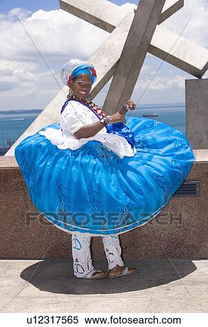 Stock Photography - Brazil Girls in Brazilian national dress dancing for tourists.. Fotosearch