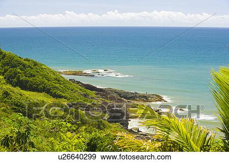 Stock Photo - Brazil. Hillside. Beach.. Fotosearch