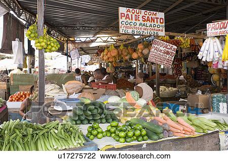 Brazil. Outdoor food market. View Large Photo Image Stock Image - Brazil. Outdoor food market.. Fotosearch