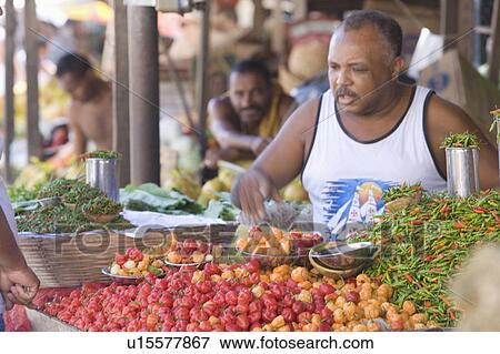 Stock Photo - Brazil. Outdoor Food market.. Fotosearch
