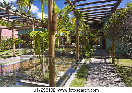 Stock Image - Brazil. Outdoor patio.. Fotosearch