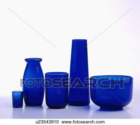 Close-up of collection of blue glass vases View Large Photo Image Stock Image - Close-up of collection of blue glass vases. Fotosearch