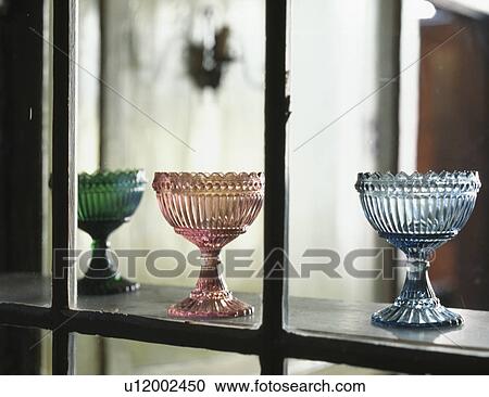 Close-up of glass sundae dishes View Large Photo Image Stock Image - Close-up of glass sundae dishes. Fotosearch