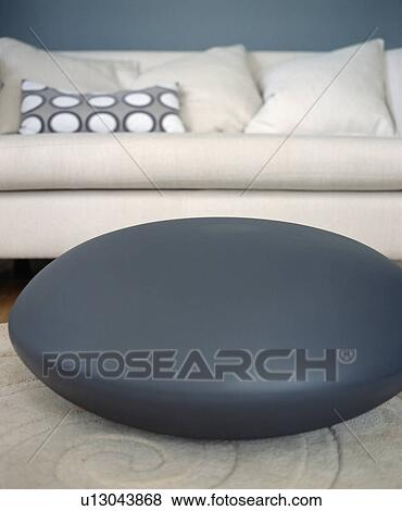 Close-up of modern black leather cushion View Large Photo Image Stock Photo - Close-up of modern black leather cushion. Fotosearch
