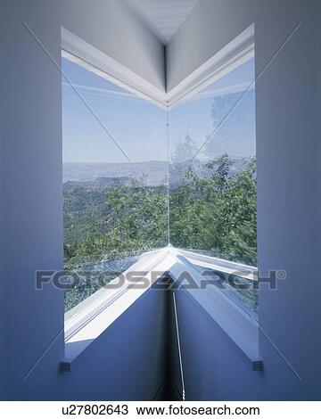 Close-up of modern corner window View Large Photo Image Stock Image - Close-up of modern corner window. Fotosearch