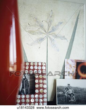 Close-up of mother-of-pearl decorated red photograph frame View Large Photo Image Stock Photo - Close-up of mother-of-pearl decorated red photograph frame. Fotosearch