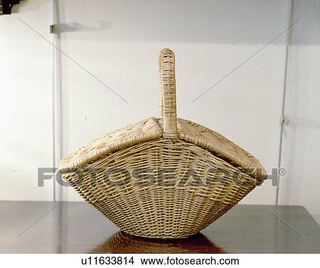 Close-up of old lidded shopping basket View Large Photo Image Picture - Close-up of old lidded shopping basket. Fotosearch