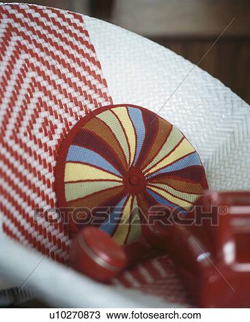 Close-up of red patterned knitted cushions View Large Photo Image Stock Image - Close-up of red patterned knitted cushions. Fotosearch