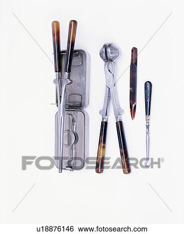 Close-up of stainless-steel tools with Bakelite handles View Large Photo Image Stock Photograph - Close-up of stainless-steel tools with Bakelite handles. Fotosearch