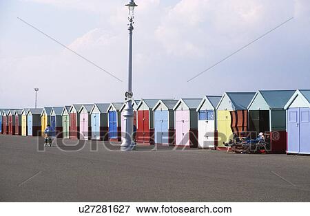 Colourful beach huts on the promenade at Brighton & Hove in Sussex View Large Photo Image Stock Photo - Colourful beach huts on the promenade at Brighton & Hove in Sussex. Fotosearch