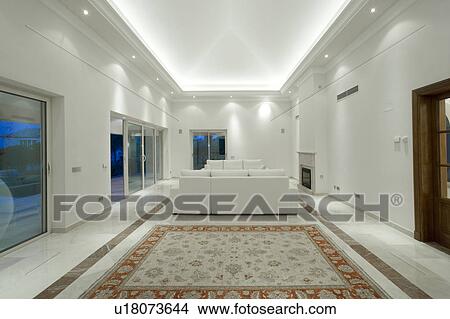 Picture - Empty Mclundie apartment with feature lighting.. Fotosearch