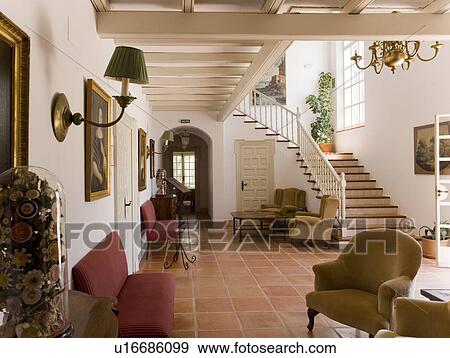Stock Photo - Entrance hall, hotel at Arcos Southern Spain. Fotosearch