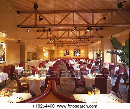 Stock Image - Inside traditional restaurant in California. Fotosearch
