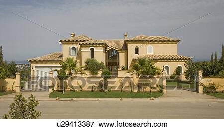 Stock Photo - Large detached villa in Southern Spain. . Fotosearch