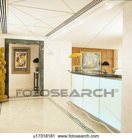 Marble flooring in modern hotel reception area View Large Photo Image Stock Image - Marble flooring in modern hotel reception area. Fotosearch