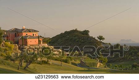 Stock Image - Mclundie villas overlooking golf course in Southern Spain.. Fotosearch