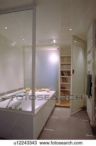 Modern white bathroom View Large Photo Image Stock Image - Modern white bathroom. Fotosearch