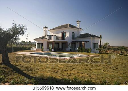 Stock Photo - New villa at Arcos de la frontera Golf course Southern Spain. Fotosearch