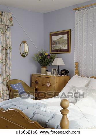 Pastel Blue Country Bedroom Stock Photo U15652158 Fotosearch