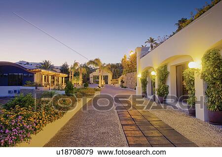 Path outside rooms in this hotel. Golf course in Southern Spain. View Large Photo Image Stock Photo - Path outside rooms in this hotel. Golf course in Southern Spain.. Fotosearch