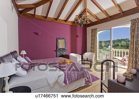 Pink bedroom overlooking seaside View Large Photo Image Stock Image - Pink bedroom overlooking seaside. Fotosearch