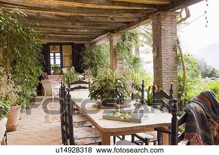 Rustic terrace outside villa View Large Photo Image Stock Photo - Rustic terrace outside villa. Fotosearch