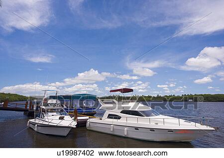 Speed boats at dock in Brazil View Large Photo Image Stock Image - Speed boats at dock in Brazil. Fotosearch