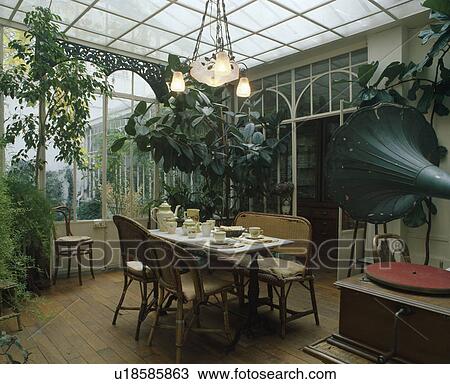 Traditional conservatory dining room View Large Photo Image Stock Image - Traditional conservatory dining room. Fotosearch