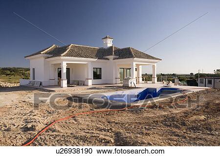 Stock Image - Unfinished villas at Arcos de la frontera Golf course Southern Spain. Fotosearch