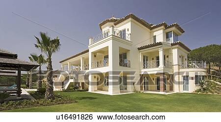 Stock Photograph - Villa in Southern Spain surrounded by gardens and on edge of the golf course.. Fotosearch