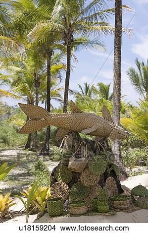 Woven baskets for sale on Brazilian beach. View Large Photo Image Picture - Woven baskets for sale on Brazilian beach.. Fotosearch