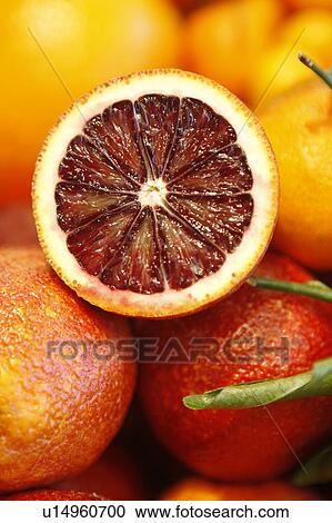Stock Image - Blood Orange Half. Fotosearch