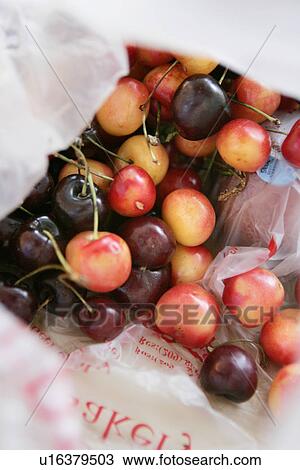 Cherries in Packet View Large Photo Image Stock Image - Cherries in Packet. Fotosearch