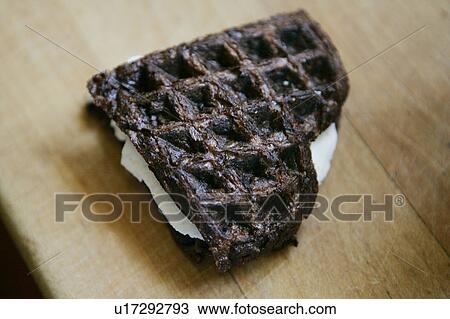 Stock Image - Chocolate Banana Ice Cream Heart. Fotosearch
