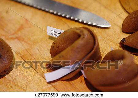 Stock Image - Chocolate Fortune Cookies / step shot. Fotosearch