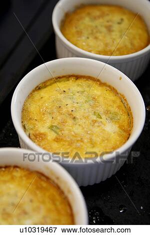 Stock Photo - Corn Custard in Ramekins. Fotosearch