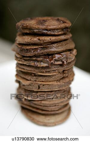 Double Chocolate Pancake Stack View Large Photo Image Stock Image - Double Chocolate Pancake Stack. Fotosearch