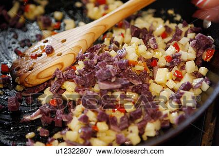 Frying Potatoes View Large Photo Image Stock Photo - Frying Potatoes. Fotosearch