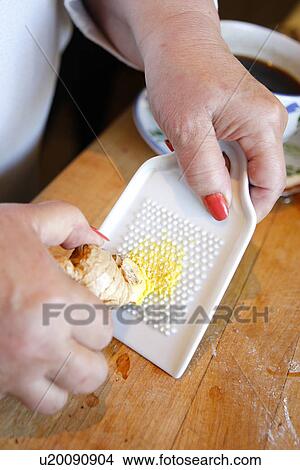 Picture - Grating Ginger. Fotosearch