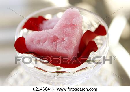 Heart-Shaped Rose Petal Sorbet View Large Photo Image Stock Photo - Heart-Shaped Rose Petal Sorbet. Fotosearch
