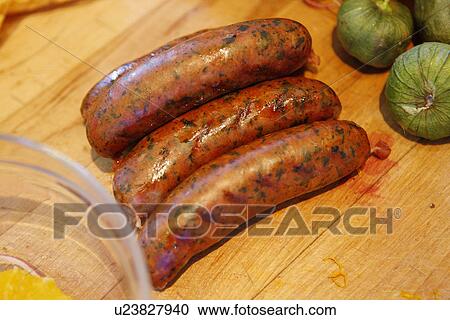 Stock Image - Herb Sausages. Fotosearch